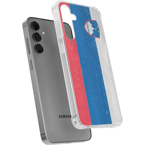 Slovenia Flag Distressed Galaxy S24 Plus Clear Case